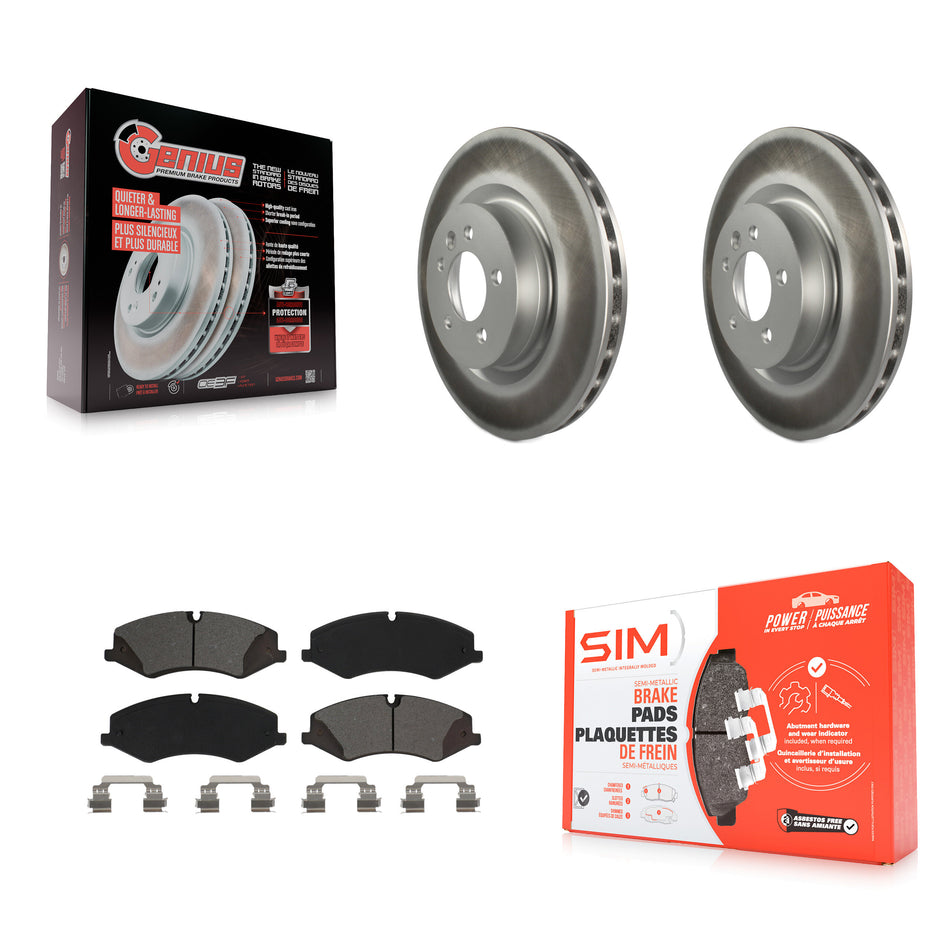 Front Coated Disc Brake Rotors And Semi-Metallic Pads Kit For Land Rover Range Sport LR4 Discovery KGS-101919