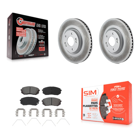 Front Coated Disc Brake Rotors And Semi-Metallic Pads Kit For Hyundai Sonata Kia Optima KGS-101925