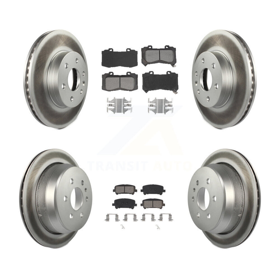 Front Rear Coat Disc Brake Rotors Semi-Metallic Pad Kit For Chevrolet Colorado GMC Canyon KGS-101947