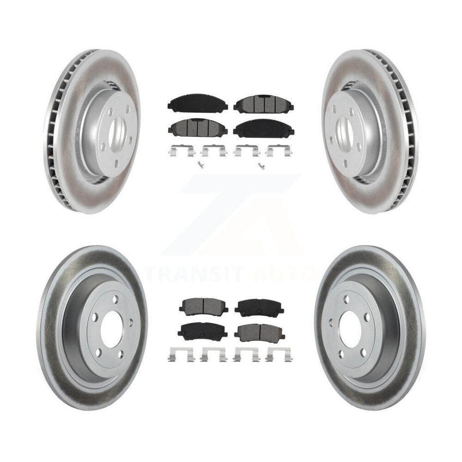 Front Rear Coated Disc Brake Rotors & Semi-Metallic Pad Kit For Ford Mustang V6 with 3.7L KGS-101949
