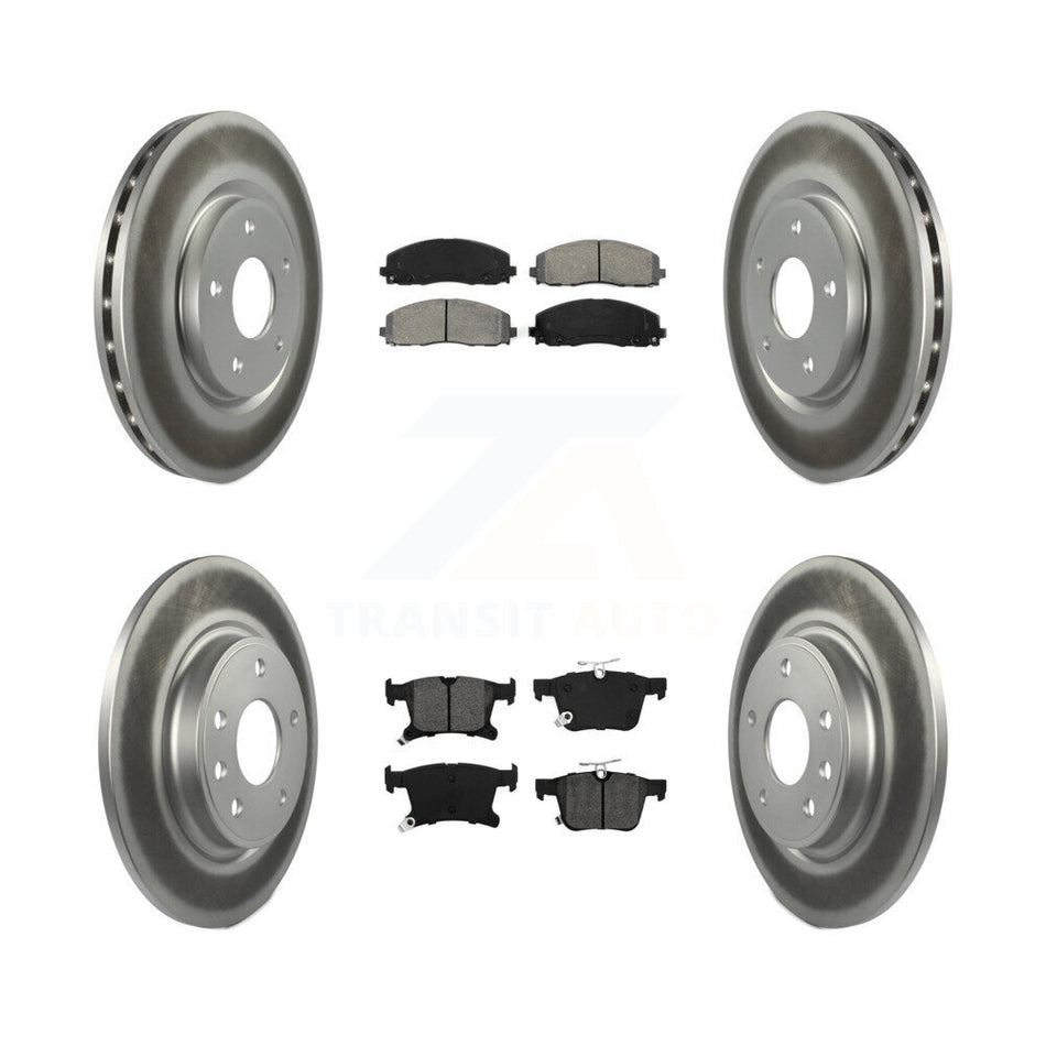Front Rear Coated Brake Rotor & Semi-Metallic Pad Kit For Chrysler Pacifica Grand Caravan KGS-101950