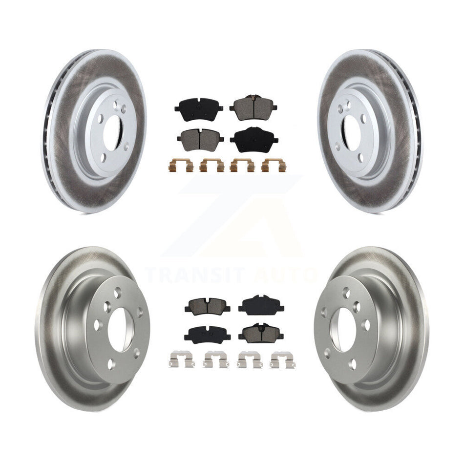 Front Rear Coated Disc Brake Rotors And Semi-Metallic Pads Kit For 2015 Mini Cooper 2.0L 1.5L With 294mm Diameter Rotor 4 Lug Wheels KGS-101962