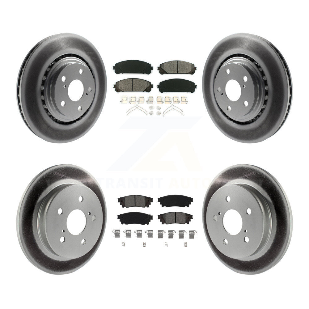 Front Rear Coated Disc Brake Rotors & Semi-Metallic Pad Kit For Lexus NX300 NX200t NX300h KGS-101964
