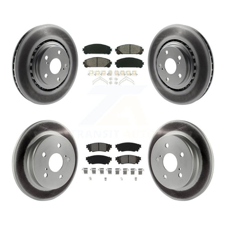 Front Rear Coated Disc Brake Rotors & Semi-Metallic Pad Kit For Lexus NX300 NX200t NX300h KGS-101964