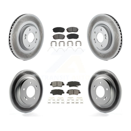Front Rear Coat Disc Brake Rotor Semi-Metallic Pad Kit For 2016 Hyundai Sonata GAS engine KGS-101971