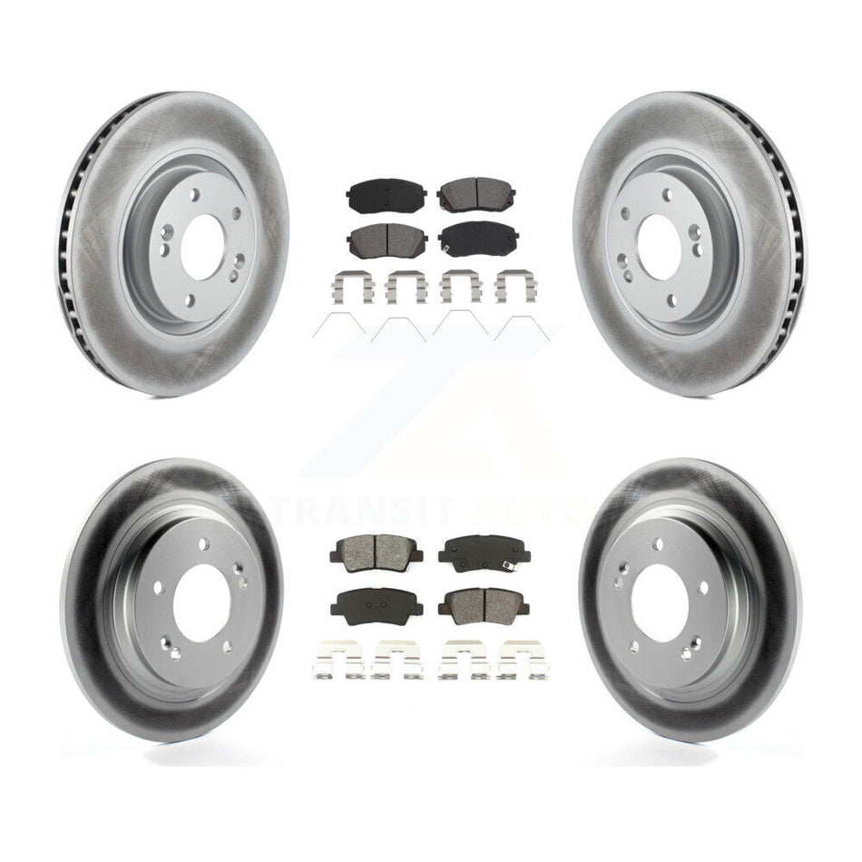 Front Rear Coat Disc Brake Rotor Semi-Metallic Pad Kit For 2016 Hyundai Sonata GAS engine KGS-101971