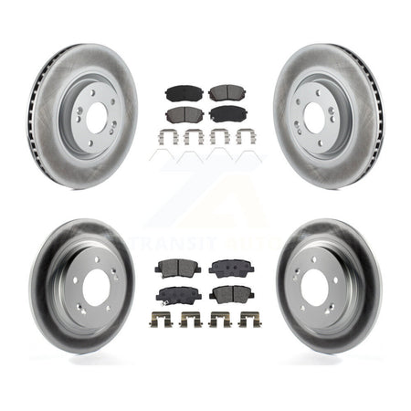 Front Rear Coated Disc Brake Rotors And Semi-Metallic Pads Kit For Kia Optima KGS-101972