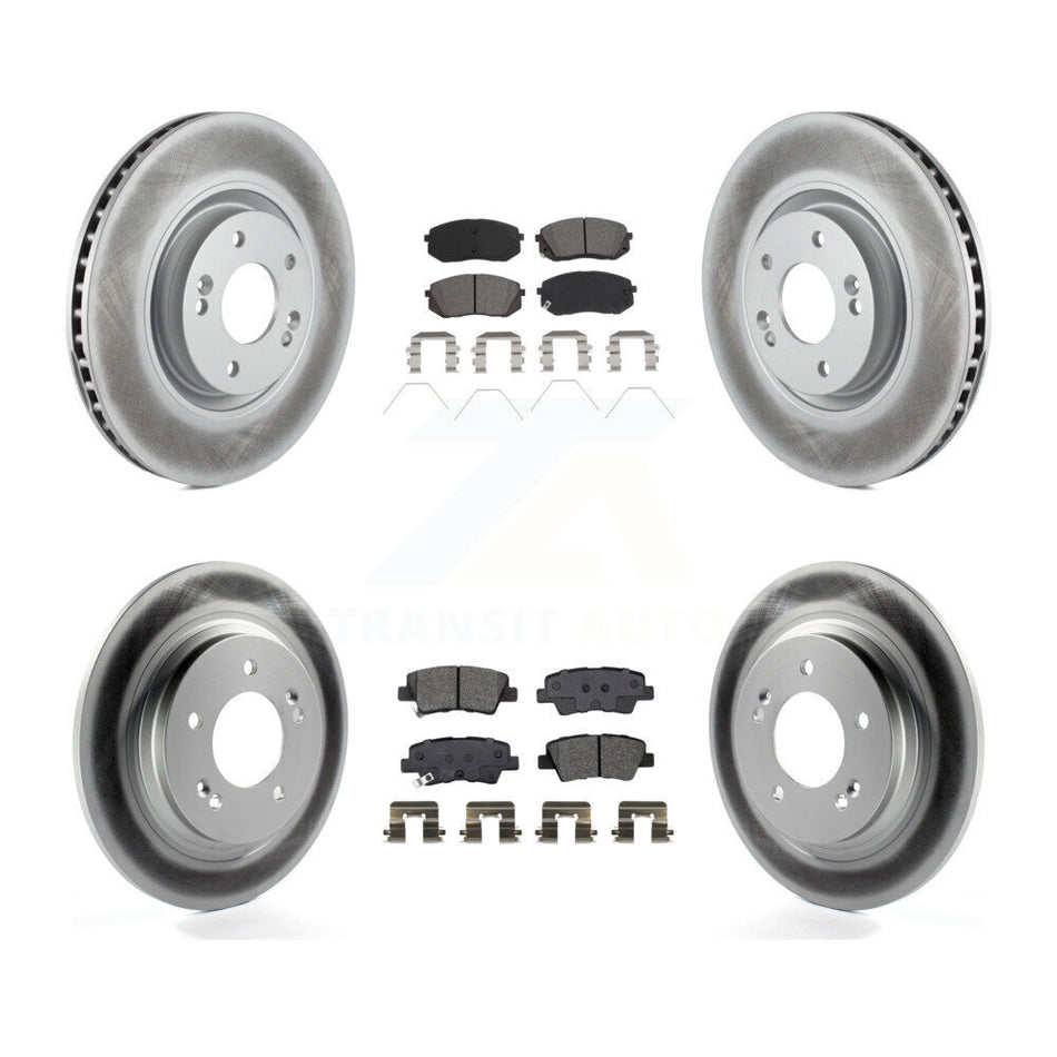 Front Rear Coated Disc Brake Rotors And Semi-Metallic Pads Kit For Kia Optima KGS-101972