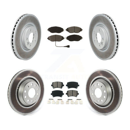 Front Rear Coated Disc Brake Rotors And Semi-Metallic Pads Kit For Volkswagen CC AWD KGS-101974