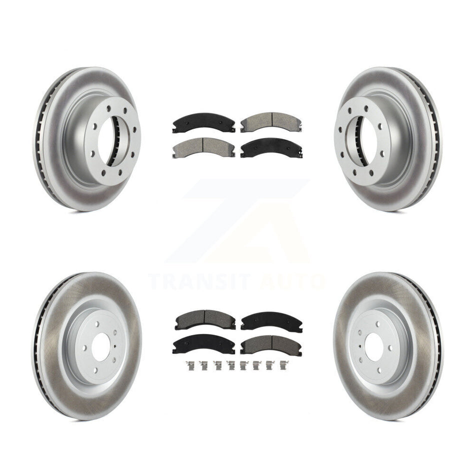 Front Rear Coated Disc Brake Rotors Semi-Metallic Pad Kit For Nissan NV2500 NV3500 NV1500 KGS-101975