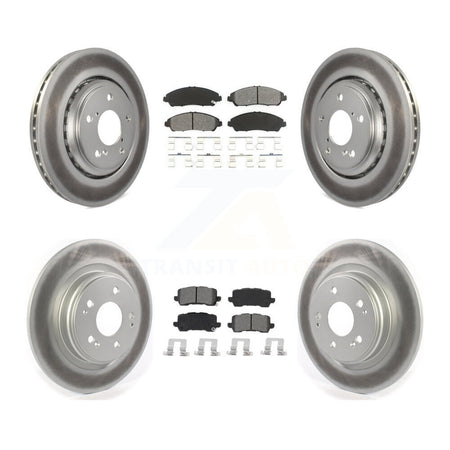 Front Rear Coated Disc Brake Rotors And Semi-Metallic Pads Kit For Acura MDX KGS-101977