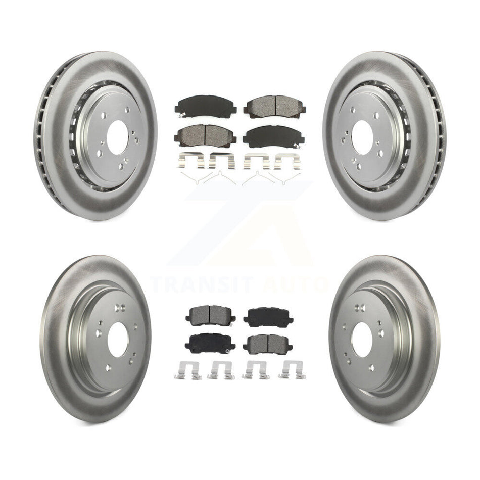 Front Rear Coated Disc Brake Rotors And Semi-Metallic Pads Kit For 2015-2020 Acura TLX KGS-101979