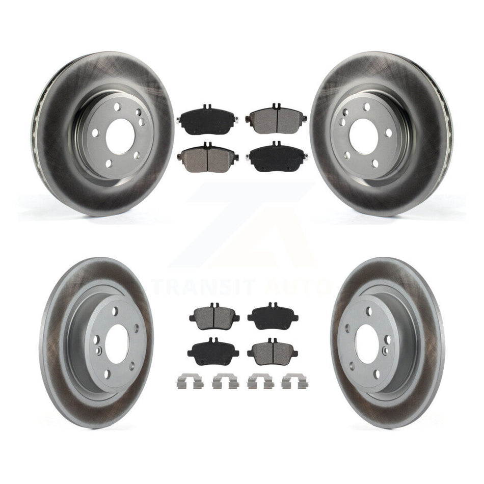 Front Rear Coat Brake Rotors Semi-Metallic Pad Kit For Mercedes-Benz GLA250 CLA250 B250 B KGS-101980