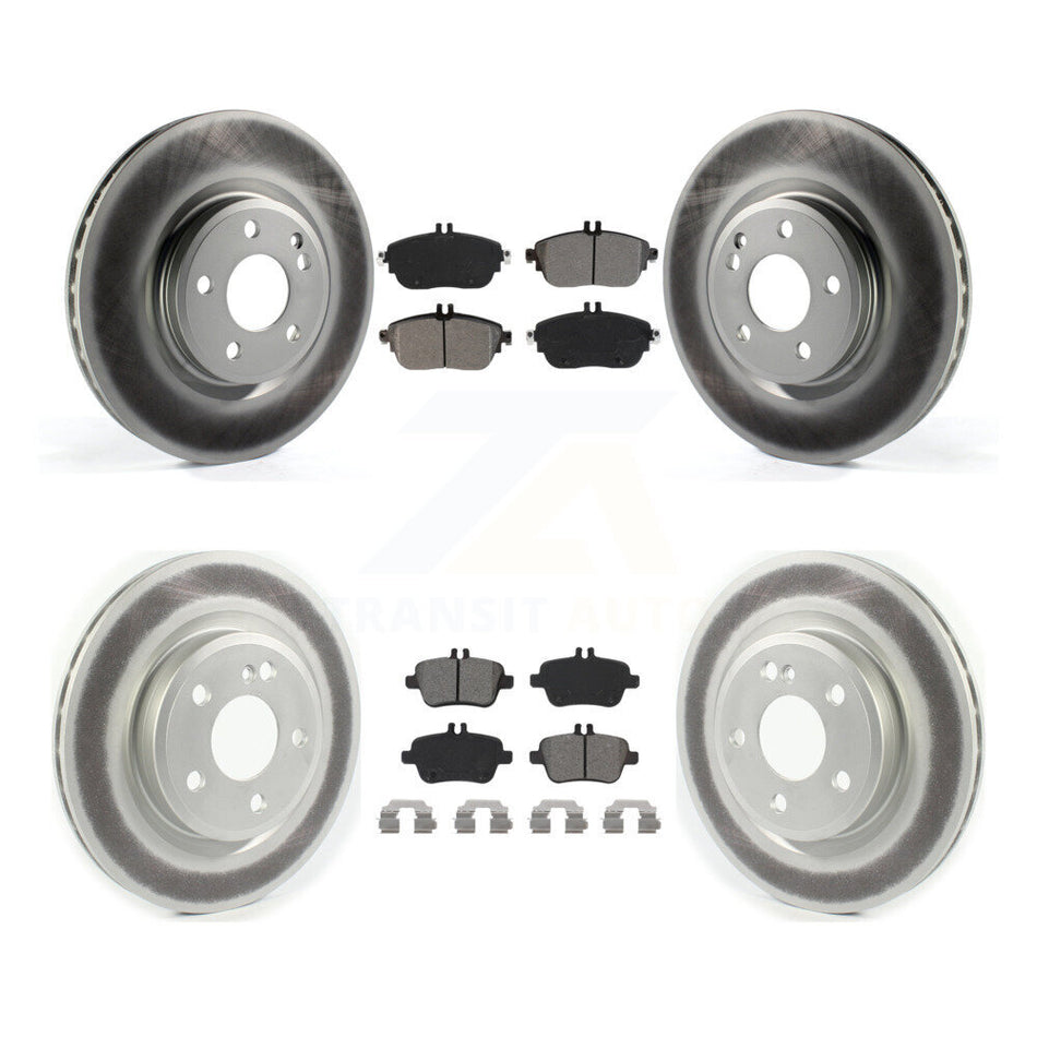Front Rear Coated Disc Brake Rotors And Semi-Metallic Pads Kit For Mercedes-Benz GLA250 CLA250 INFINITI QX30 KGS-101981