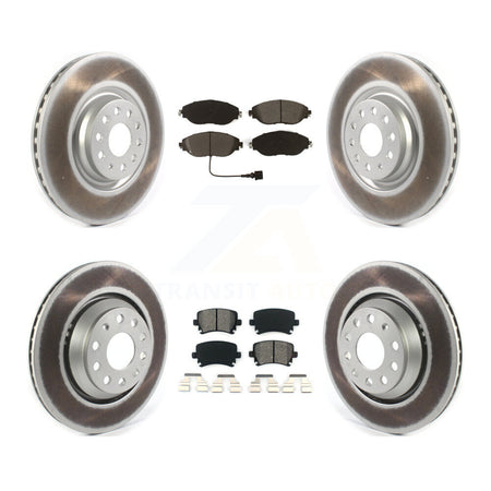 Front Rear Coated Disc Brake Rotors And Semi-Metallic Pads Kit For Volkswagen GTI KGS-101986