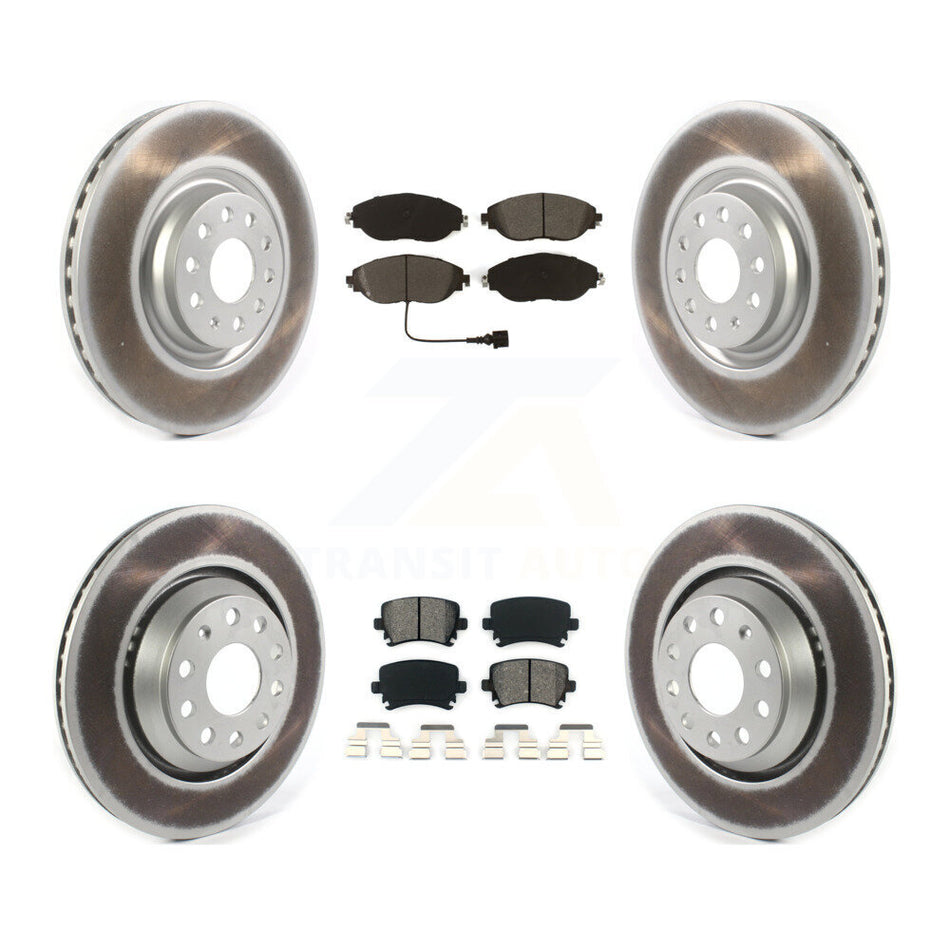 Front Rear Coated Disc Brake Rotors And Semi-Metallic Pads Kit For Volkswagen GTI KGS-101986