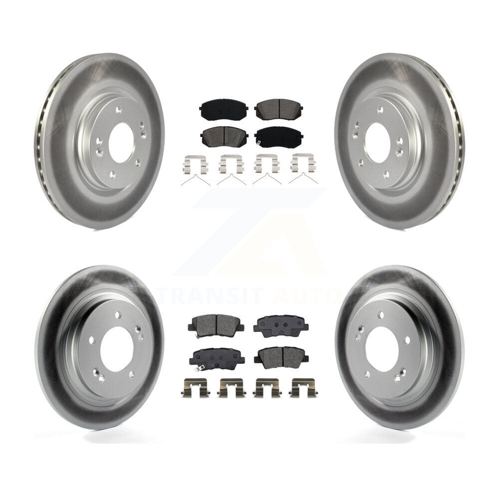 Front Rear Coated Disc Brake Rotors And Semi-Metallic Pads Kit For Kia Optima KGS-101990