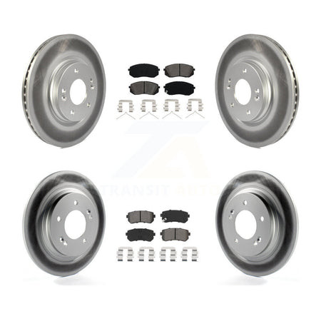 Front Rear Coat Disc Brake Rotors Semi-Metallic Pad Kit For 2016 Kia Optima LX/EX/LX 1.6T KGS-101991