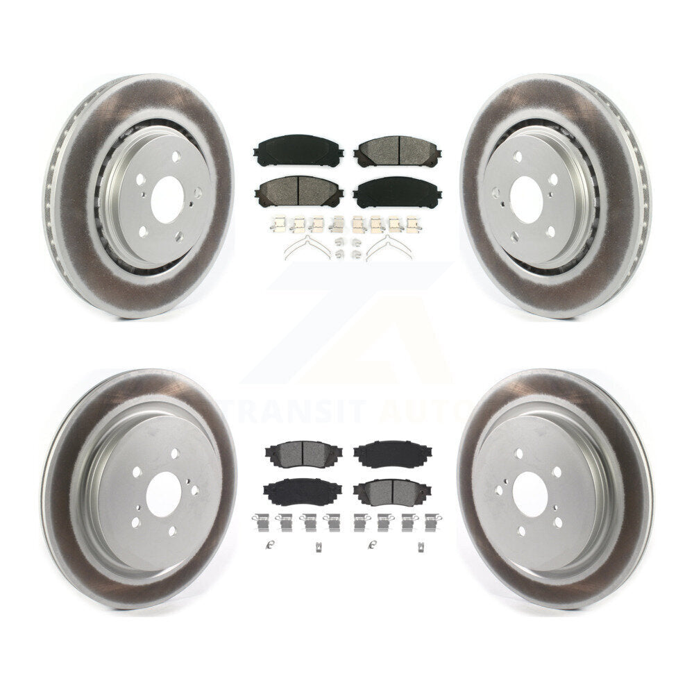 Front Rear Coated Brake Rotor Semi-Metallic Pad Kit For Lexus RX350 RX450h RX350L RX450hL KGS-101996