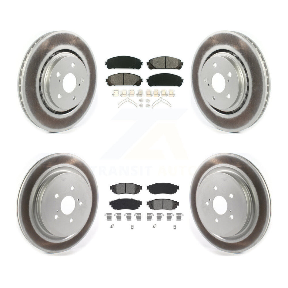 Front Rear Coated Brake Rotor Semi-Metallic Pad Kit For Lexus RX350 RX450h RX350L RX450hL KGS-101996