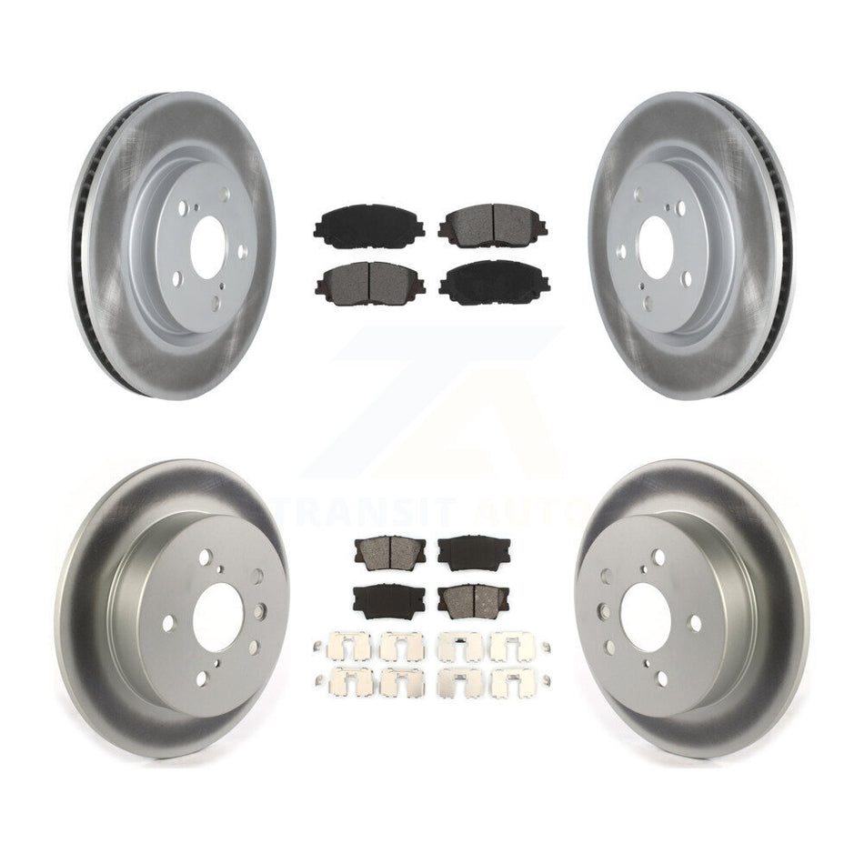 Front Rear Coated Disc Brake Rotors And Semi-Metallic Pads Kit For Toyota Camry KGS-102000