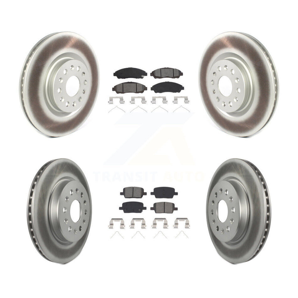 Front Rear Coated Disc Brake Rotors And Semi-Metallic Pads Kit For Cadillac XT5 Buick Enclave XT6 KGS-102001