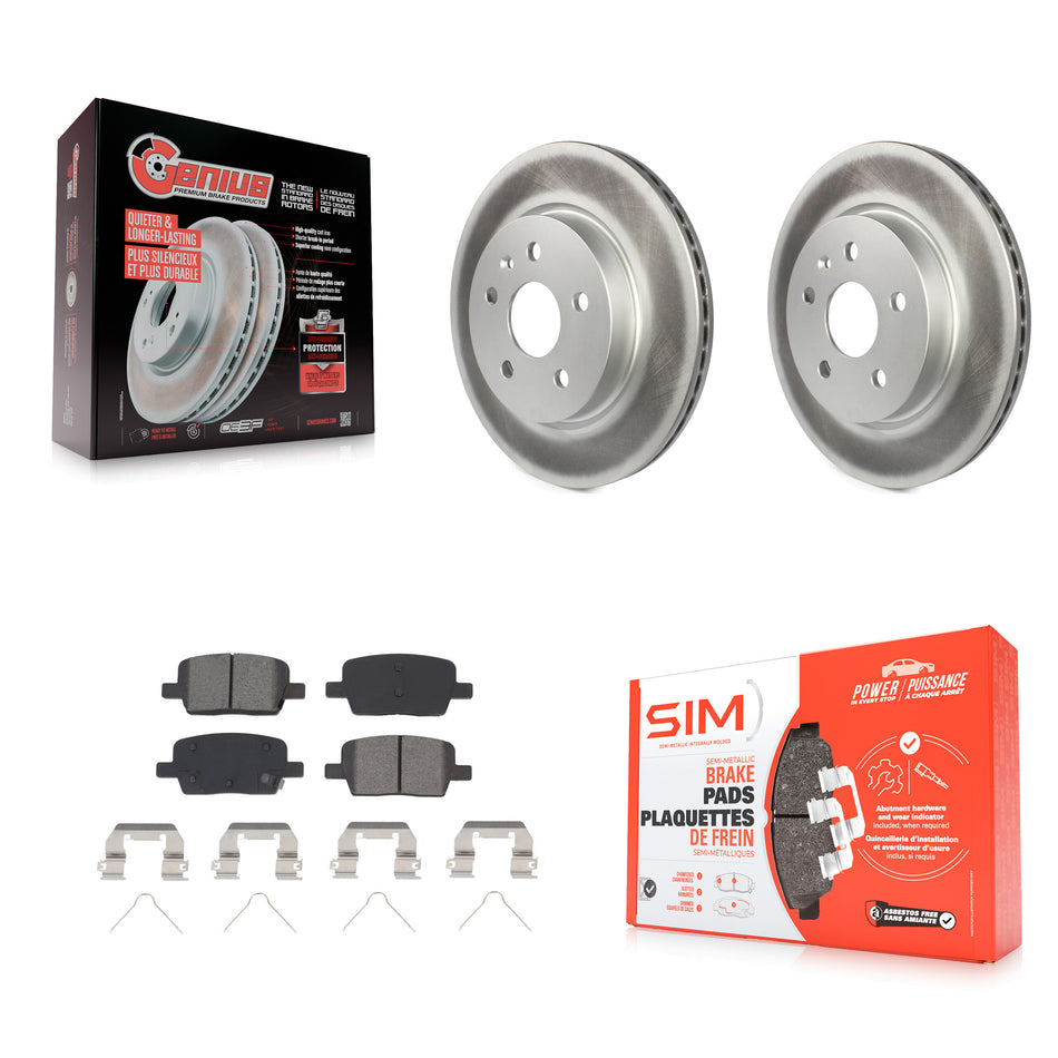 Rear Coated Disc Brake Rotors And Semi-Metallic Pad Kit For Chevrolet Camaro Cadillac CT6 KGS-102005