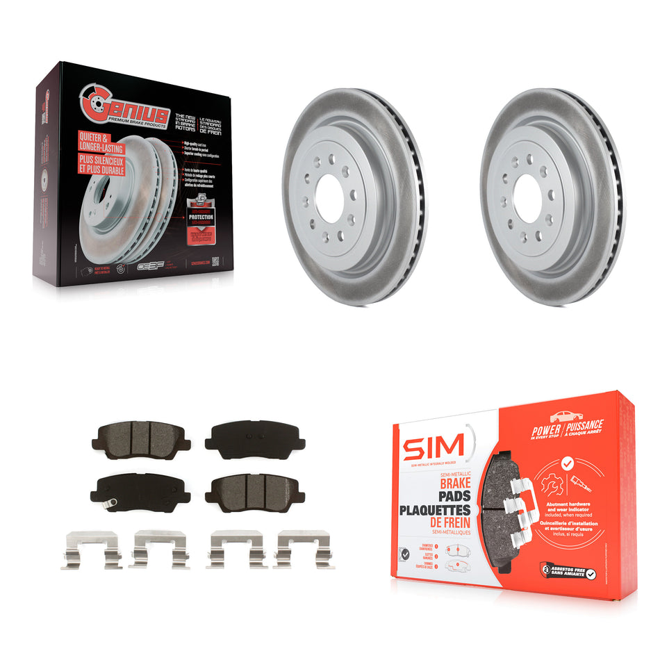 Rear Coated Disc Brake Rotors And Semi-Metallic Pads Kit For Cadillac ATS KGS-102006