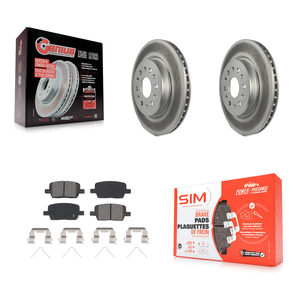 Rear Coated Disc Brake Rotors And Semi-Metallic Pads Kit For Chevrolet Traverse GMC Acadia Cadillac XT5 Buick Enclave Blazer XT6 KGS-102010