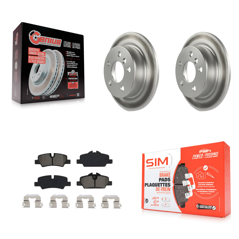 Rear Coated Disc Brake Rotors And Semi-Metallic Pads Kit For Mini Cooper KGS-102022