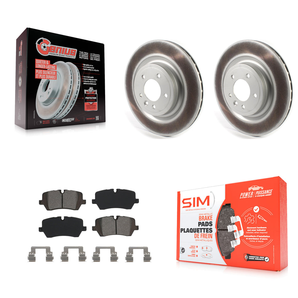 Rear Coated Disc Brake Rotors And Semi-Metallic Pads Kit For Land Rover Range Sport Discovery KGS-102027