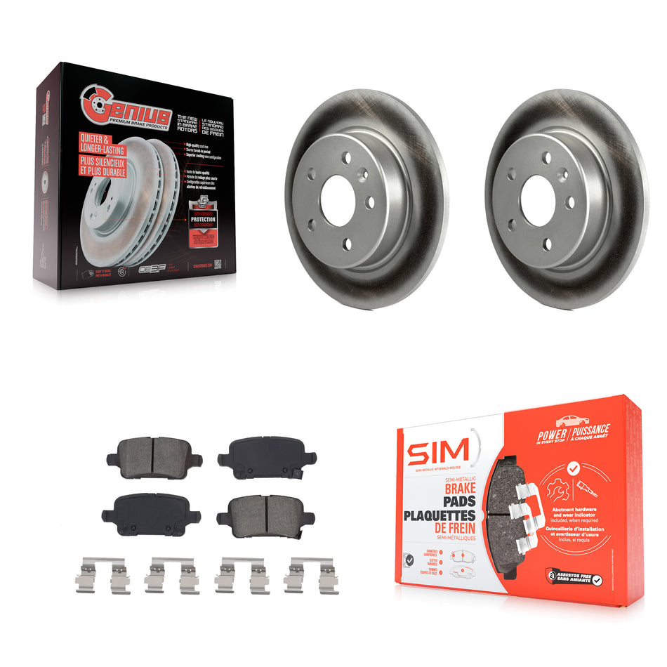 Rear Coated Disc Brake Rotors And Semi-Metallic Pads Kit For Chevrolet Cruze Volt Bolt EV EUV KGS-102035