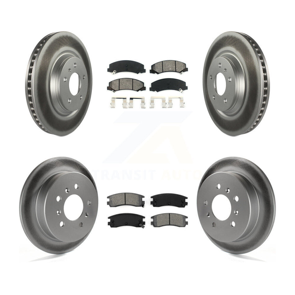Front Rear Coated Disc Brake Rotors And Semi-Metallic Pads Kit For Buick LaCrosse Allure KGS-102042