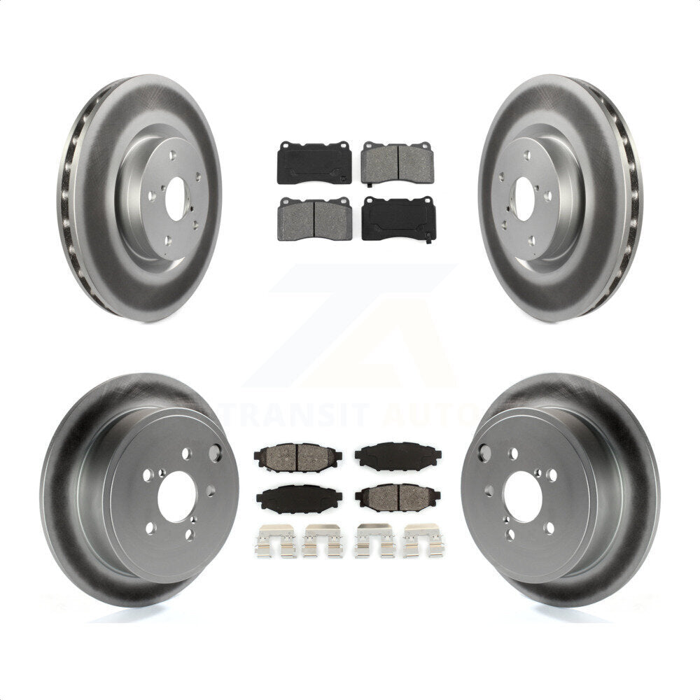 Front Rear Coat Brake Rotors Semi-Metallic Pad Kit For Subaru WRX With 15\\" Factory Wheels KGS-102101