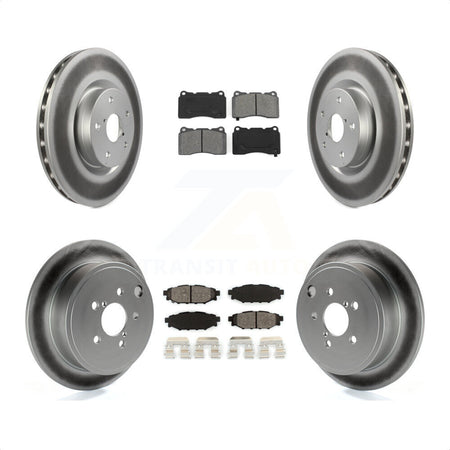 Front Rear Coat Brake Rotors Semi-Metallic Pad Kit For Subaru WRX With 15\\" Factory Wheels KGS-102101