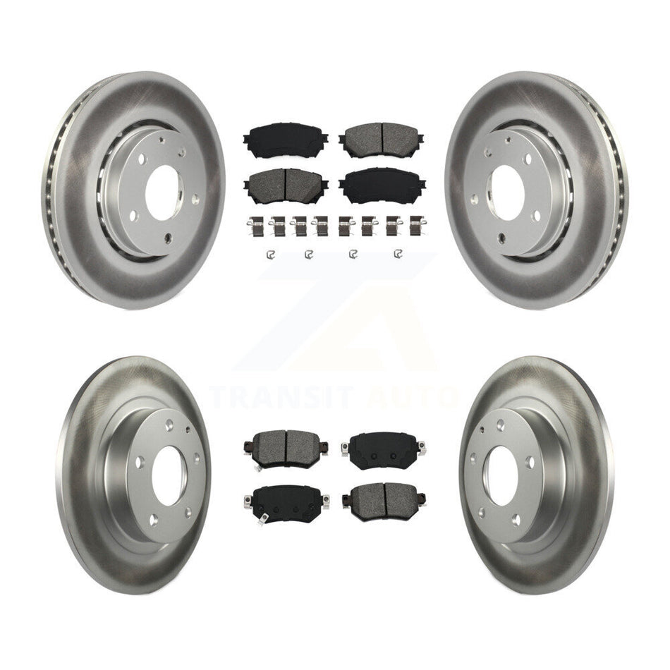Front Rear Coated Disc Brake Rotors And Semi-Metallic Pads Kit For 2019-2021 Mazda 6 Naturally Aspirated KGS-102114