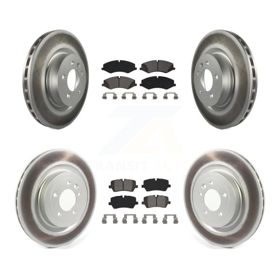 Front Rear Coated Disc Brake Rotors And Semi-Metallic Pads Kit For 2017 Land Rover Range Sport HSE SE with GAS engine KGS-102117
