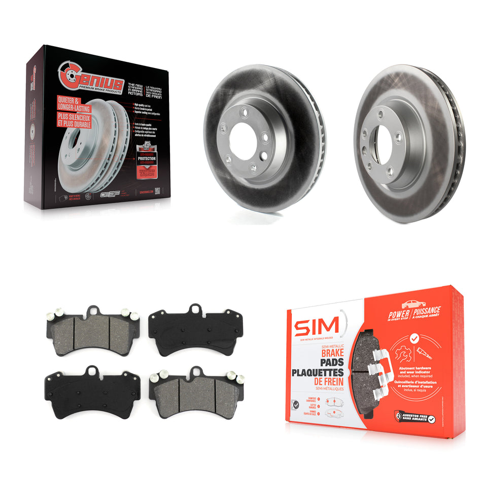 Front Coated Disc Brake Rotors And Semi-Metallic Pads Kit For Audi Q7 Porsche Cayenne Volkswagen Touareg KGS-102122