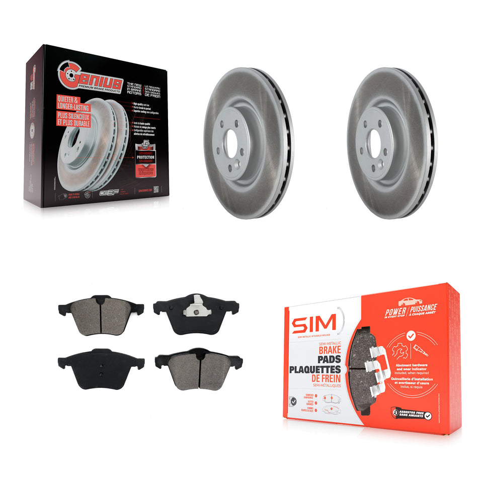 Front Coated Disc Brake Rotors And Semi-Metallic Pads Kit For Volvo S60 XC70 S80 V60 V70 With 336mm Diameter Rotor KGS-102128