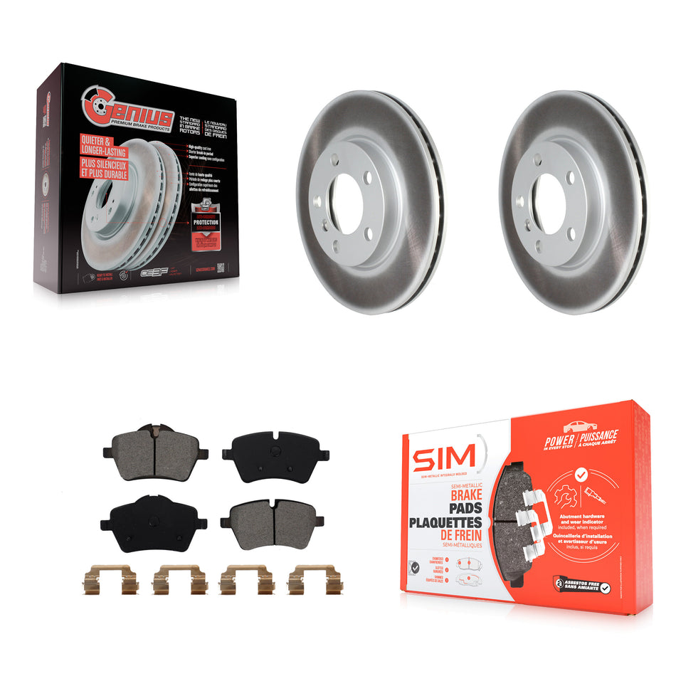 Front Coated Disc Brake Rotors And Semi-Metallic Pads Kit For Mini Cooper Countryman Paceman KGS-102132