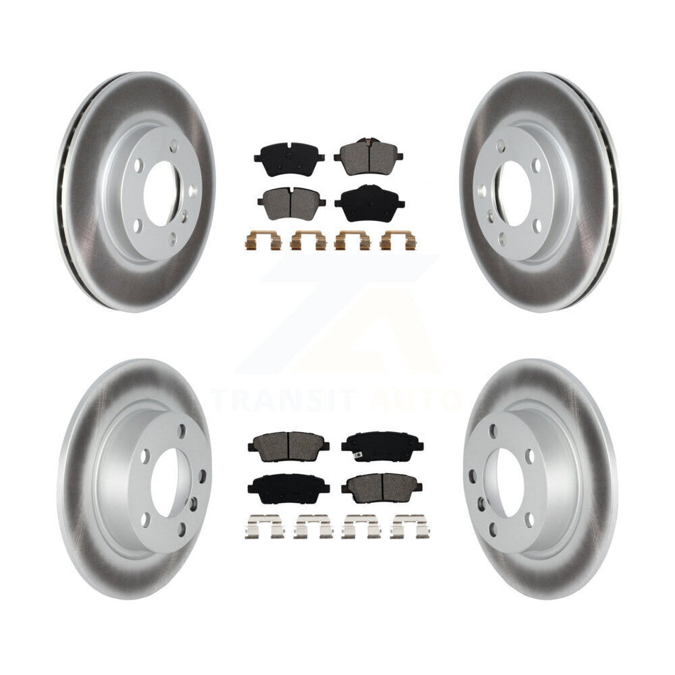 Front Rear Coated Disc Brake Rotors And Semi-Metallic Pads Kit For Mini Cooper Countryman Paceman Base KGS-102140