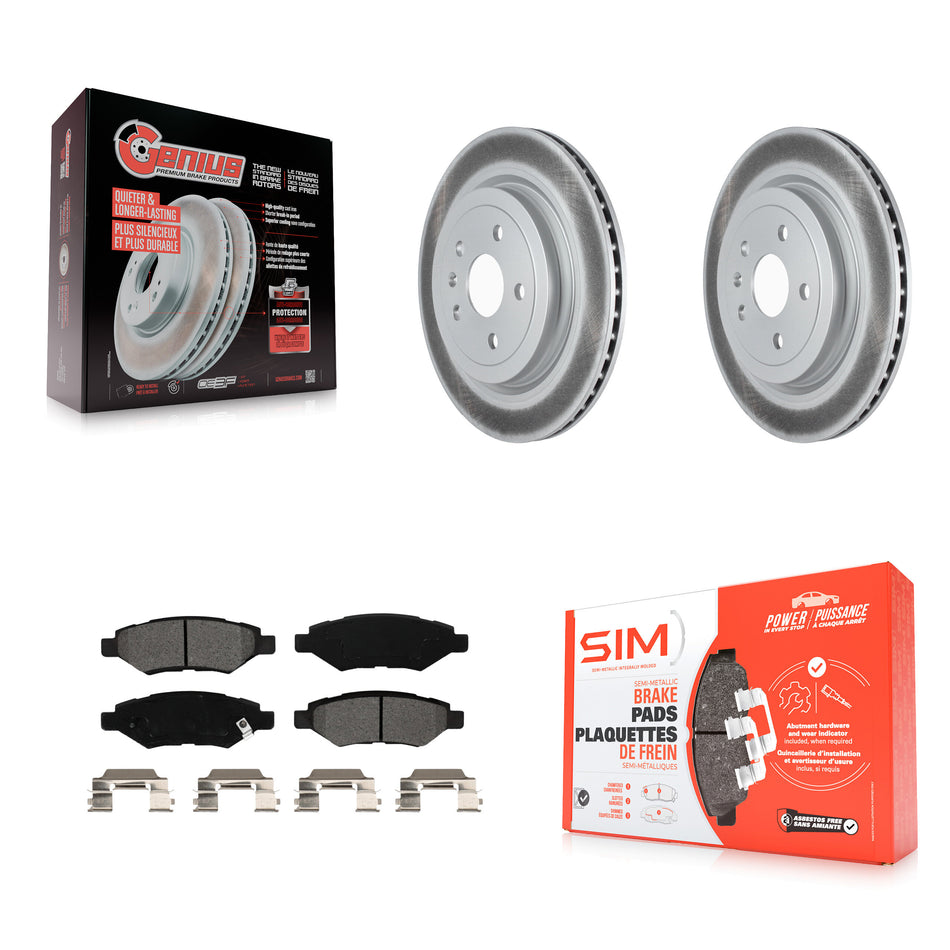 Rear Coated Disc Brake Rotors And Semi-Metallic Pads Kit For Cadillac CTS KGS-102150