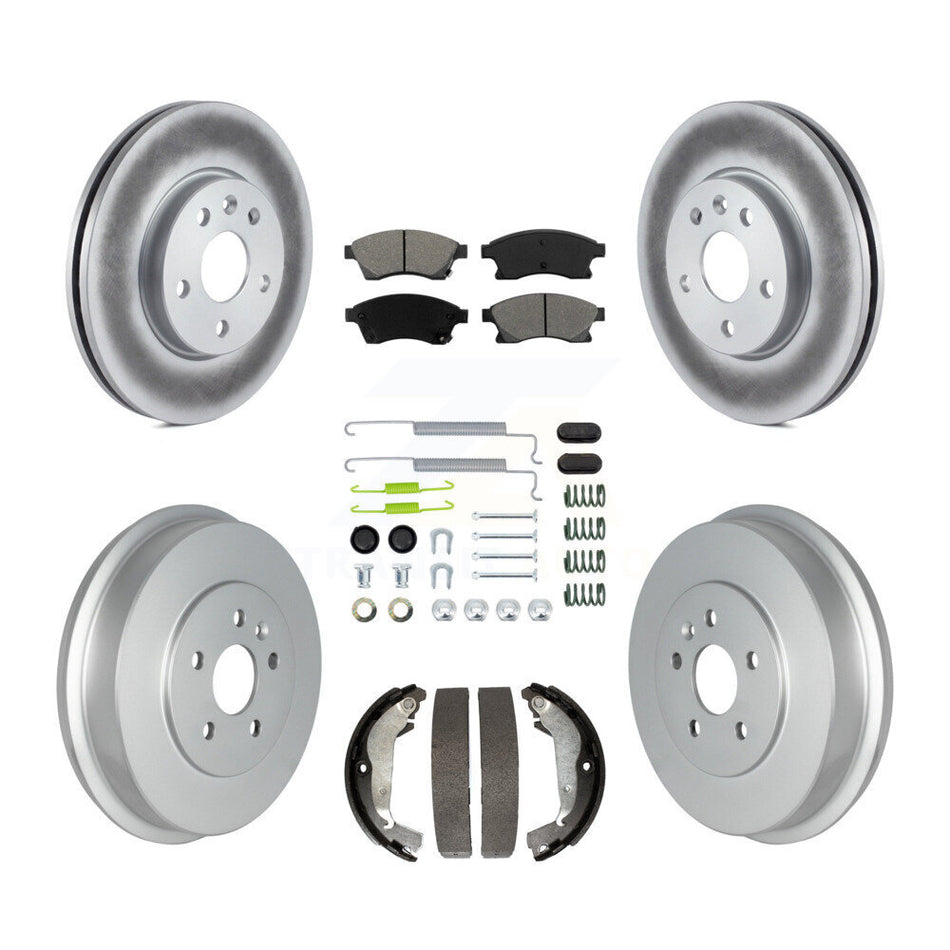 Front Rear Coat Brake Rotors Semi-Metallic Pad Drum Kit (7Pc) For Chevrolet Cruze Limited KGS-102153