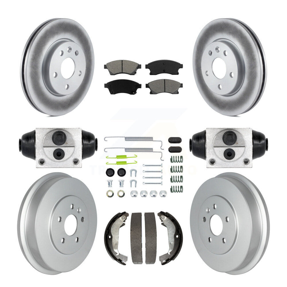 Front Rear Coat Brake Rotors Semi-Metallic Pad Drum Kit (9Pc) For Chevrolet Cruze Limited KGS-102158