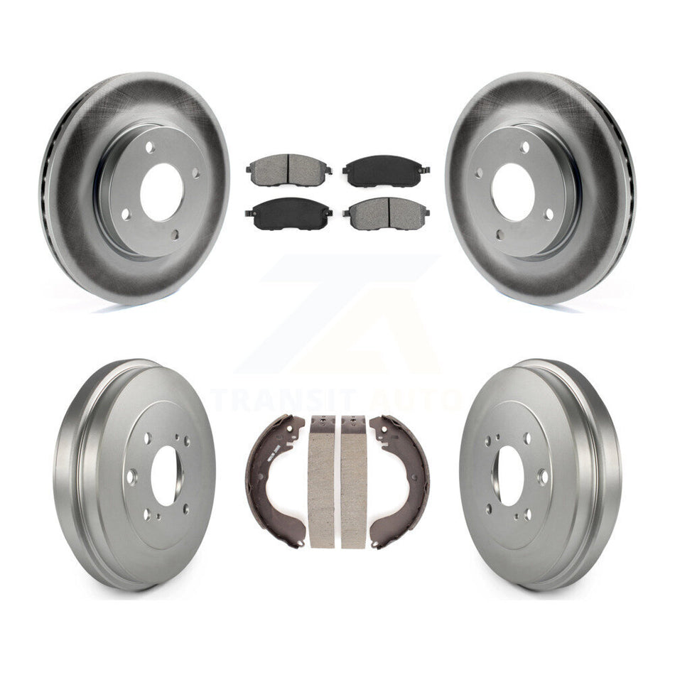 Front Rear Coated Disc Brake Rotors Semi-Metallic Pads And Drum Kit For Nissan Sentra Versa Cube KGS-102163