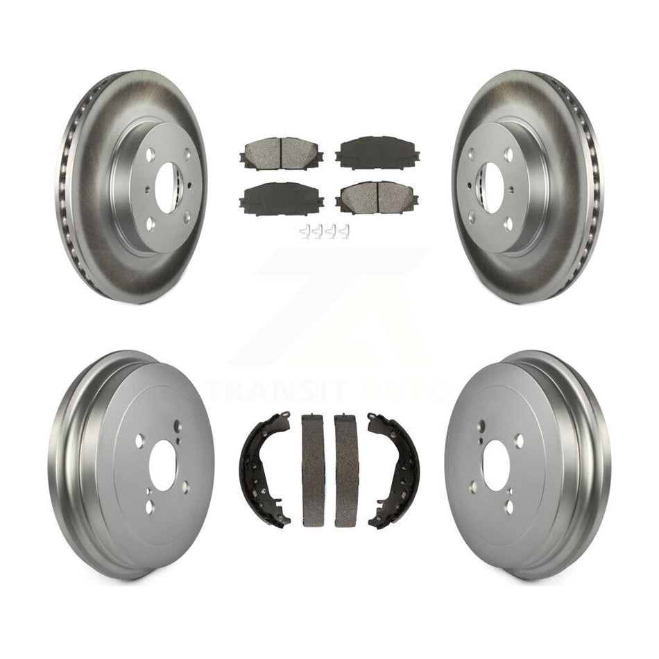 Front Rear Coated Disc Brake Rotors Semi-Metallic Pads And Drum Kit For Toyota Yaris KGS-102166