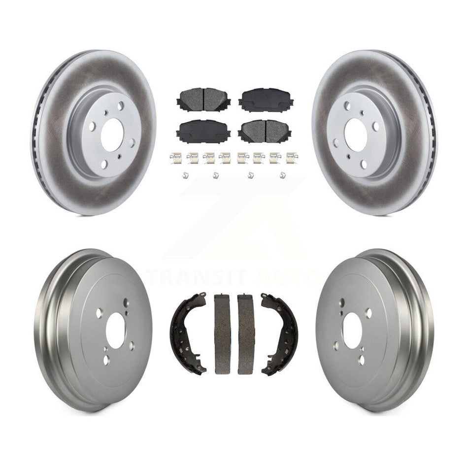 Front Rear Coated Disc Brake Rotors Semi-Metallic Pads And Drum Kit For Toyota Yaris KGS-102167