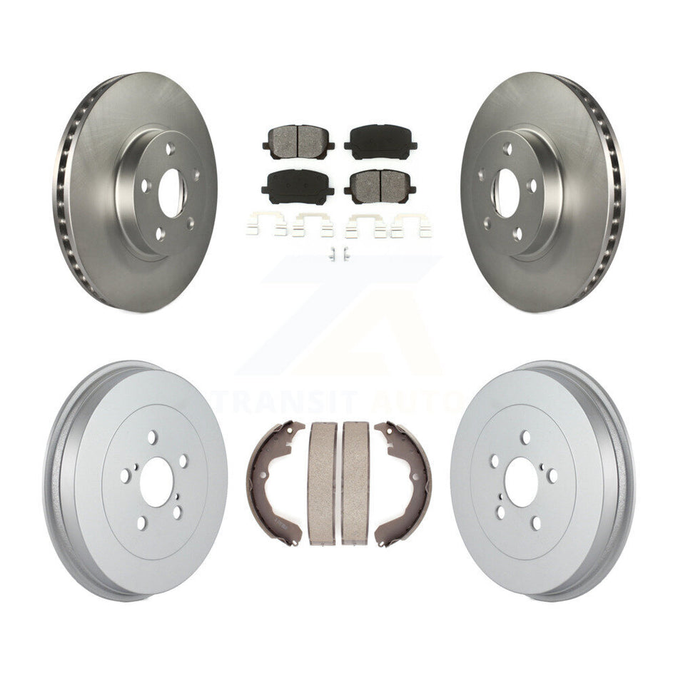 Front Rear Coated Disc Brake Rotors Semi-Metallic Pads And Drum Kit For Toyota Matrix Pontiac Vibe KGS-102168