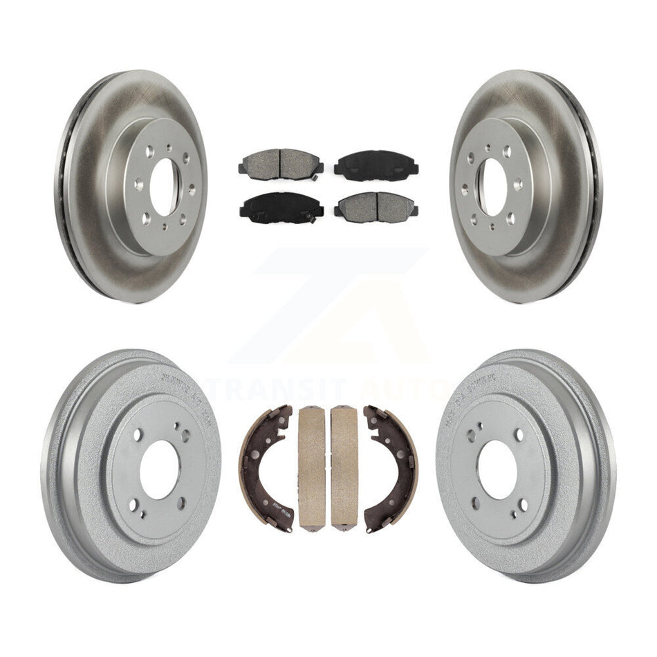 Front Rear Coated Disc Brake Rotors Semi-Metallic Pads And Drum Kit For Honda Civic KGS-102176