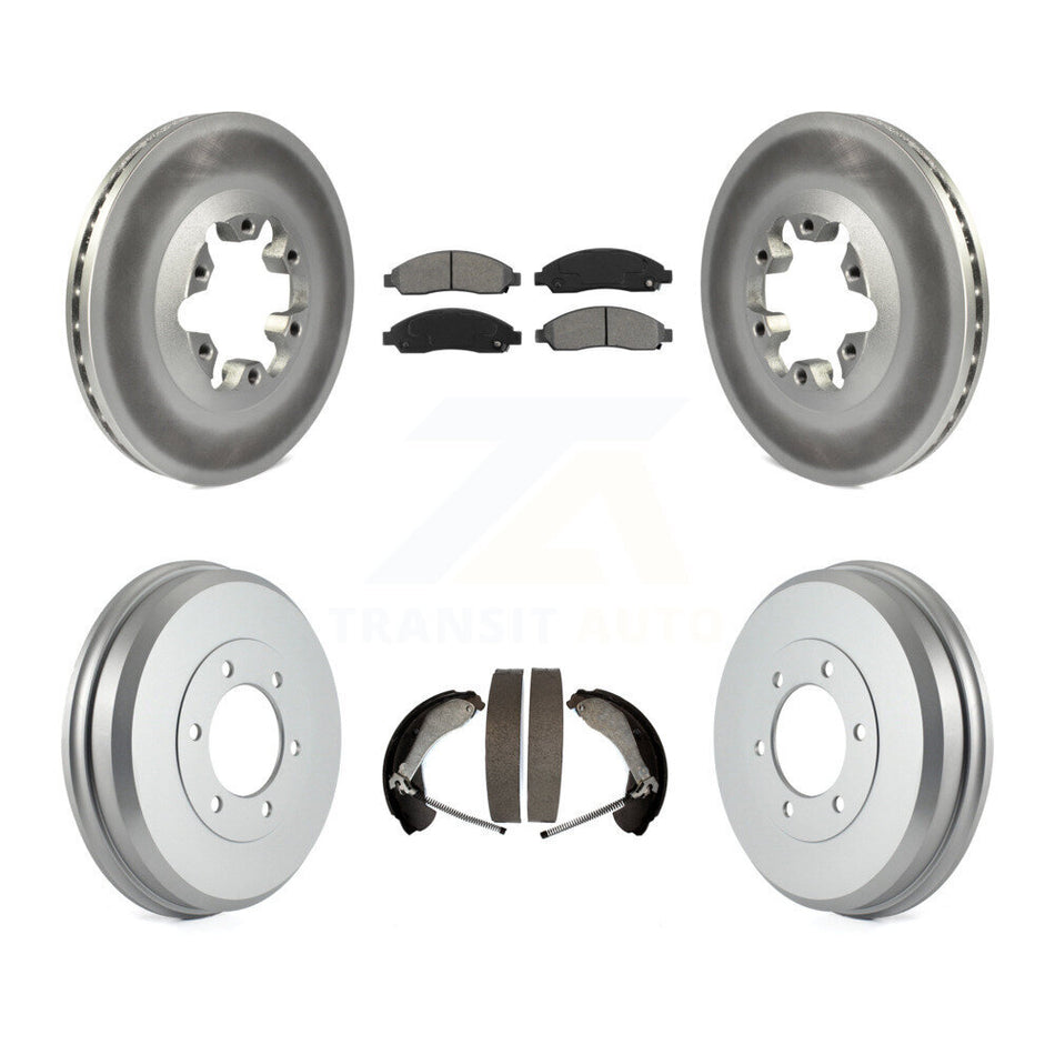 Front Rear Coated Disc Brake Rotors Semi-Metallic Pads And Drum Kit For Chevrolet Colorado GMC Canyon Isuzu i-290 i-280 i-370 i-350 KGS-102179